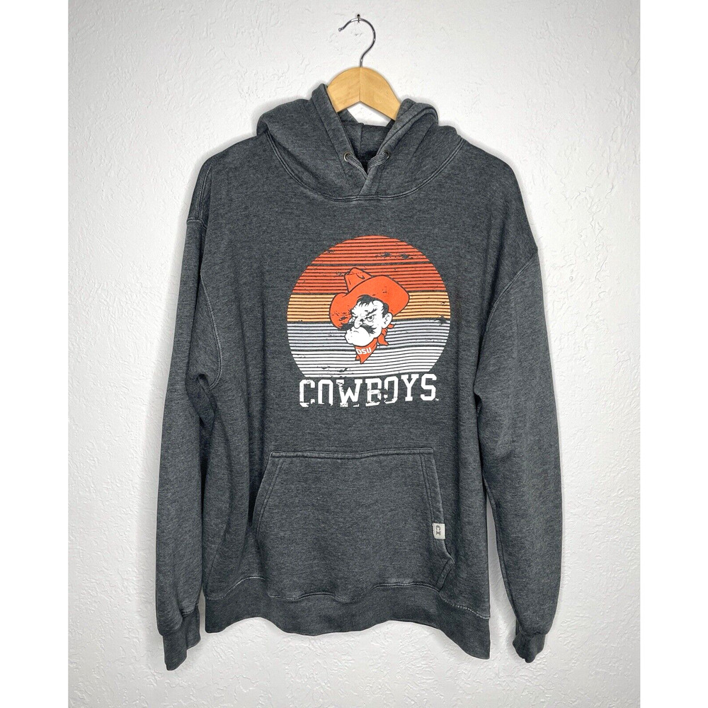 CI Sport Hoodie Oklahoma State Cowboys Men's XL Gray OSU Distressed Graphic